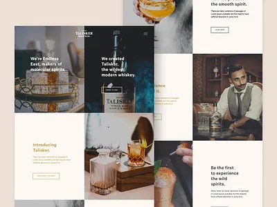 Landing page concept for Spirit / Whiskey Brand. 2019 trends brand branding clean designer home page homepage design landing page minimal ui ui designer visual design visual designer web web design web designer website website design