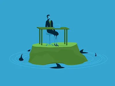Avoid Risk | Landing Page Illustrations adobe photoshop art artwork blues branding business risk cartooning design greens illustration risk sharks ui vector web design