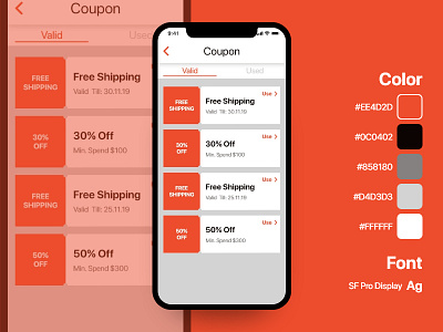 Redeem Coupon design minimal mobile ui ui ux ui design ui designer ux designer