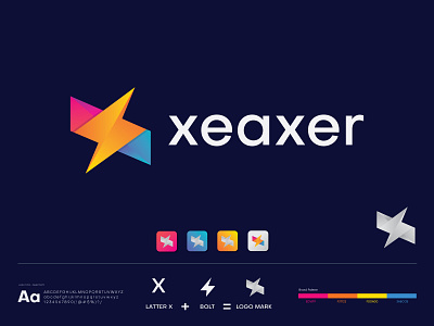 xeaxer - Bolt + x branding logo app bolt bolt logo brand branding digital agency digital marketing electronic gradient identity illustraion letter logo logo designer logo mark modern software logo tech logo technology vector x latter logo