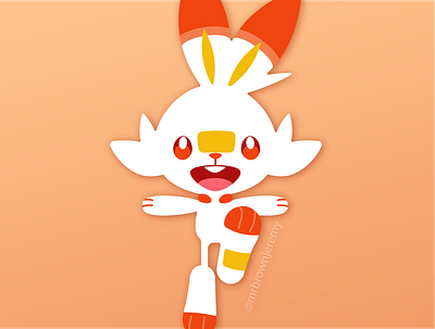 Scorbunny art fire fire type fire type flat gen 8 gen8 illustration nintendo nintendoswitch pokemon pokémon scorbunny time lapse vector vectorart wallpaper wallpapers