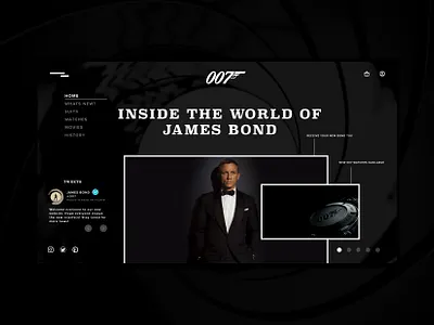 007 Web Design 007 adobe adobephotoshop adobexd james bond landing page minimal photoshop ui ui design userinterface web design website