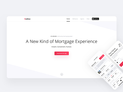 New RedDoor Website + UI Design Positions app ios mobile mockup ui uidesign userinterface ux visualdesign webdesign