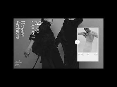 Fashion Archive & Shop art direction black and white design exploration fashion ui web