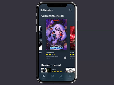 Movie app exploration exploration mobile app mobile app design movie movies teather ui