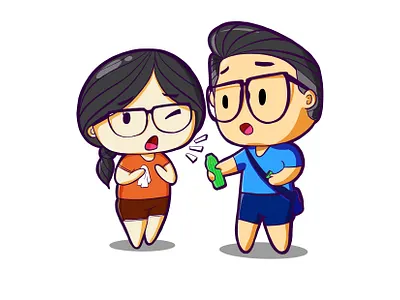 Take care someone special 2d 2d art character character design chibi couple cute design designer illustration love romance special