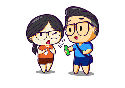 Take care someone special 2d 2d art character character design chibi couple cute design designer illustration love romance special