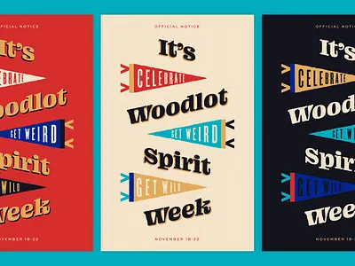 Woodlot Spirit Poster blazeface campfire design lettering official notice pennant poster richmond typography