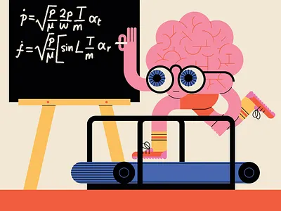 Smart Moves brain character digital editorial folioart humour illustration john devolle science vector