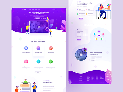 Creative Agency Landing page animation app color debut design icon illustration logo minimal typography ui web website