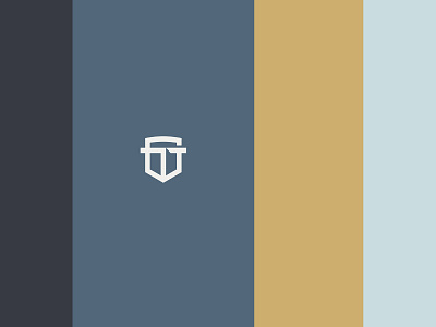 GT Shield blue branding color palette gold icon identity logo monogram property developer shield