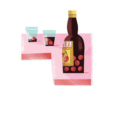 Ginijinha digitalart drink illustration food illustration ginja ginjinha lisbon photoshop portugal sour cherry liquer travel illustration