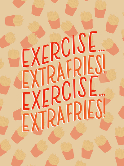 Extra Fries! branding design food food and drink food lettering hand lettering illustration typography