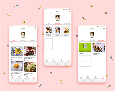 Dlish User Profile app dailyui design food app mobile recipe app ui user profile ux