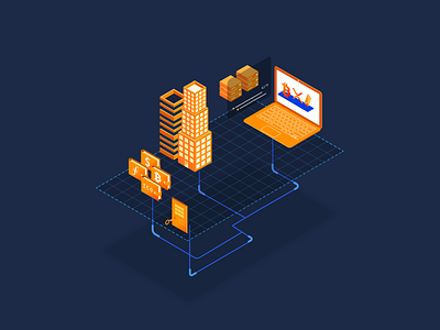 Cryptocurrency Artwork 2 artwork bitcoin cryptocurrency design icon illustration illustrator isometric isometric design mining vector