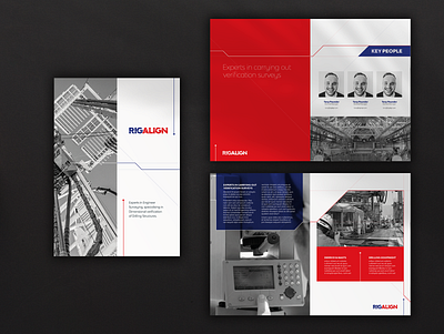 Brochure Concept For An Offshore Company black and white blonc blue branding branding design brochure design lines logo offshore oil red simple typography