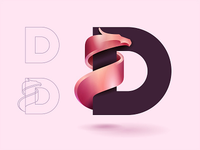 Red Dragon 3d branding d design dragon icon illustration iron japanese logo metallic modern pink power shine snake strong type vector © yoga perdana