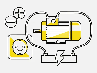Electric Motor automobile car editorial eletric engine illustration vector vektorgrafik