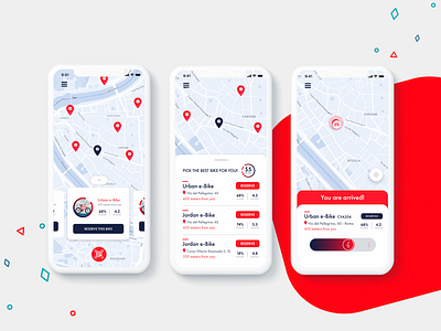 Rent a bike! - UI/UX app app design app ui app ui design app ui ux application custom map design interface design maps mobile mobile design sharing app ui ux ui design uidesign uiux vibrant colors