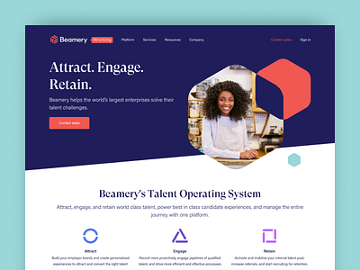 Beamery website refresh landing page rebrand web design