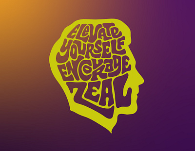 Elevate Yourself Encourage Zeal clientwork custom lettering design hand drawn handlettering lettering logotype logotype designer procreate tshirt typography