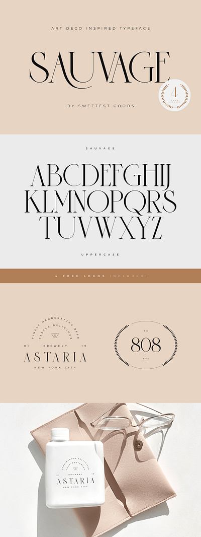 Sauvage - Elegant Font + Free Logos art deco fonts beautiful font branding elegant elegant font elegant fonts font design fonts collection lettering lettering fonts logo modern sans serif sans serif font sans serif typeface serif serif font serif fonts serif typeface wedding font