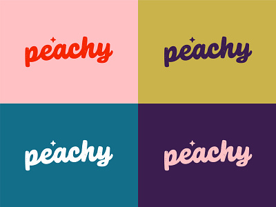 ✦ peachy ✦ branding color colorful colours design identity identity design logo logo design peach text vector