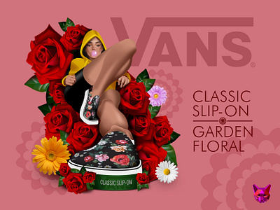 Vans Brasil - Concept Art I branding colorful concept art digital art flower power flowers girl power hachiko illustration photoshop skate wear vans vansart wacom