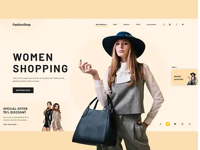 Fashion eCommerce Shop adobe adobexd clean design ecommence fashion grid header influencer interface landing minimal photo product page shop typography ui ux web website