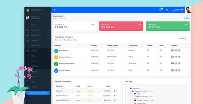 BootAdmin admin admin panel application bootstrap dashboard kit openousrce theme ui webapp