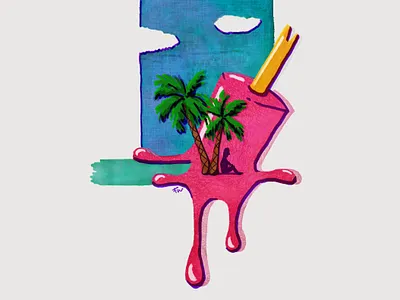 Dessert Island dessert draw icecream illustration island