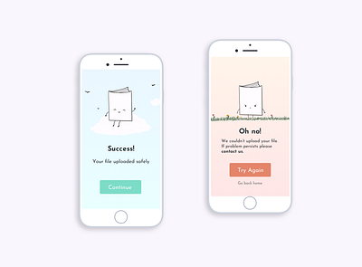 Daily UI 011 Success / Error message 011 challenge cute cute animal cute illustration dailyui dailyui 011 dailyuichallenge design error message illustration product design success success message ui ux