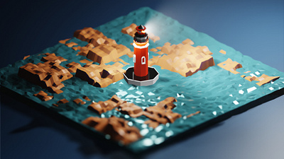 Light House blender blender3d flatdesign isometric light house lowpoly orthographic watch tower