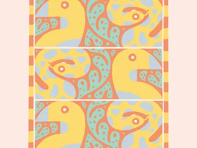 Bird and Snake design folkart hand drawn illustration pattern patterns vector vintage