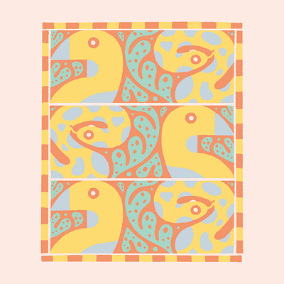 Bird and Snake design folkart hand drawn illustration pattern patterns vector vintage