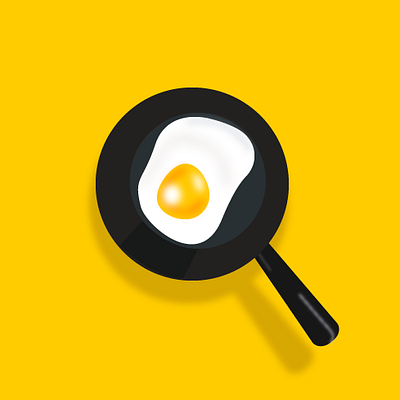 Egg on pan black black white egg eggs fried egg grey illustration illustrations illustrator vector yellow