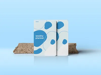 Kinedu weekly planner abstract blob blue branding design notebook planner sketchbook vector