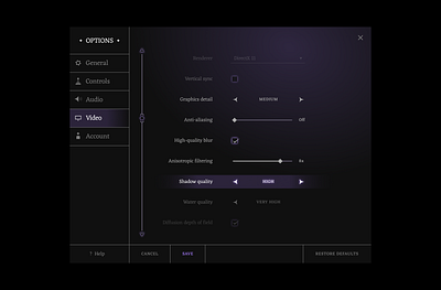 Game Settings dailyui design game game design settings settings ui ui ux