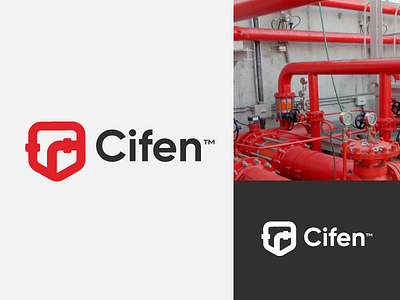 Cifen anagram brand branding cifen faro farobrand fire firefighters fires illustration logo logotipe peru pipes red shield