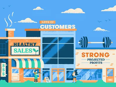 Strong Business Signs blurbs business icon illustration moving online pop up shop retrosupply sales shop small business store storefront texture vector