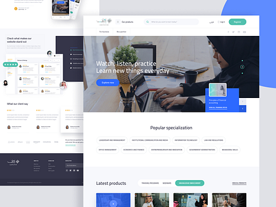 Learning Platform - Saudi Arabia clean courses design desktop goverment header homepage landing page learning platform list live minimal saudi arabia ui ux web webdesign webinars