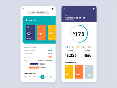 Expenses Tracker App app application banking branding budgets colorful design expenses finance finance app flat income mobile modern money product design responsive tracker ui design ux