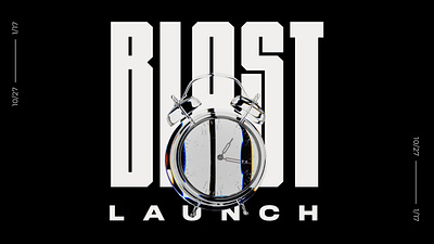 Launch Party black bold type chunky type distorted colors event branding geometric type glass launch party warp