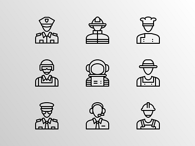Avatar Profession app avatar avatars branding character creative design doodle icon icon bundle icon set iconfinder identity occupation outline people ui uiux vector web