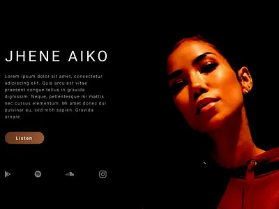 Daily UI Challenge - Day 6 adobe design illustration jhene aiko music sketch ui user bio user interface user profile ux ux design