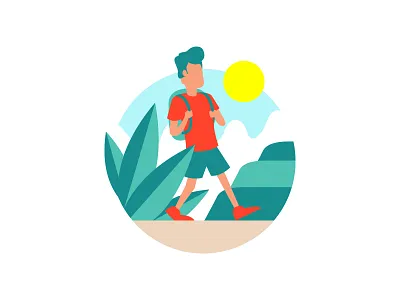 Go Explore! art backpacker character design flat graphic graphic design illustration traveling vector