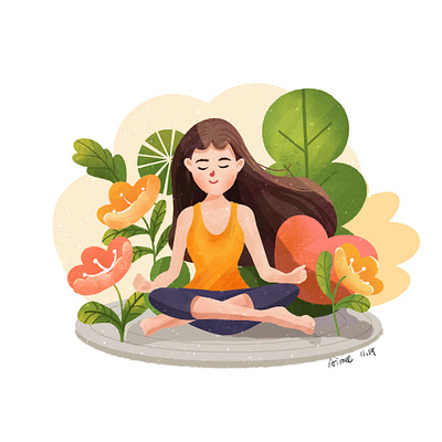 illustration for yoga illustration yoga 插图