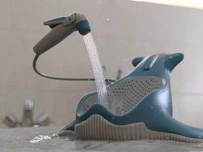 Baby bath design 3d animal animation cinema4d design illustration product render whale