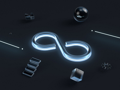 ⚫️⚪️♾ 3d branding c4d logo octane render webdesign