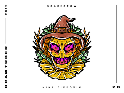 Drawtober: 28 of 31 – Scarecrow crushtober daily sketch dc comics drawlloween drawtober dungeon degenerates illustration inktober monster monster drawing club occult procreate scarecrow sketch wizard of oz